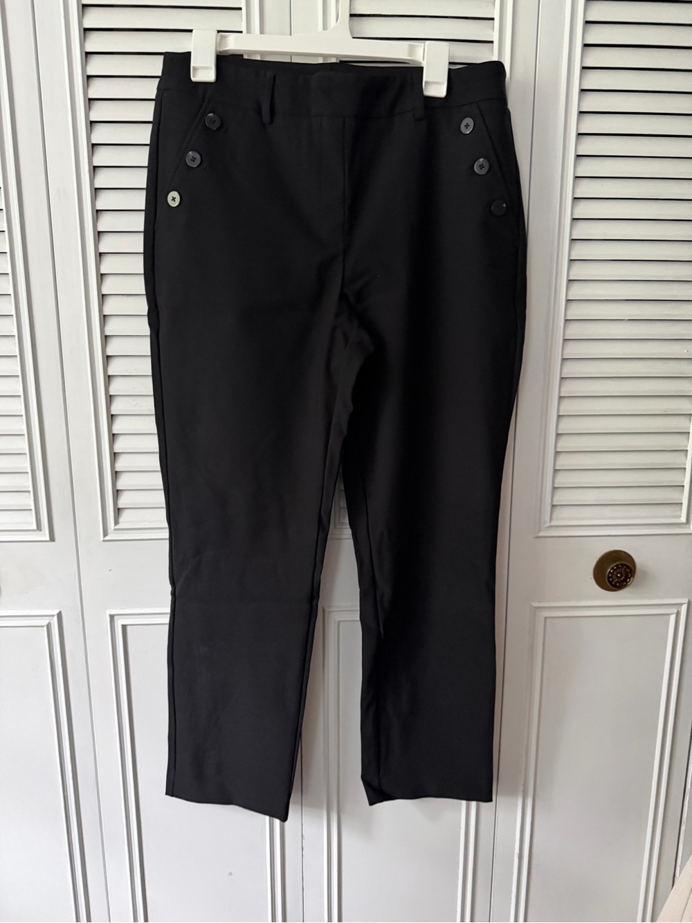 Rachel Zoe Black Trousers with Contrast Waist Trim